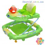 Ходунки-качалка M 0536-2 (2в1 зеленые, с рыбкой)